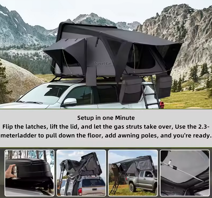 Cort plafon auto cu Capac ABS , Discover MAX 1.64×2.16 m cu sky roof ,  impermeabil