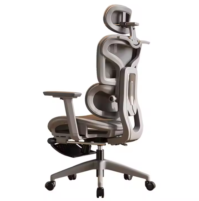 Scaun de Birou Ergonomic, inaltime spatar tetiera manere reglabile, Suport pentru picioare/Geaca Negru