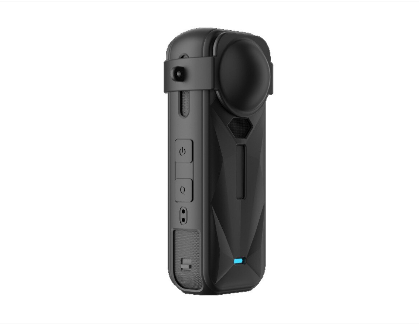 Husa de Protectie din silicon pentru camera video sport Insta 360 One X5, impreuna cu capac de protectie Lentila si Snur, Negru