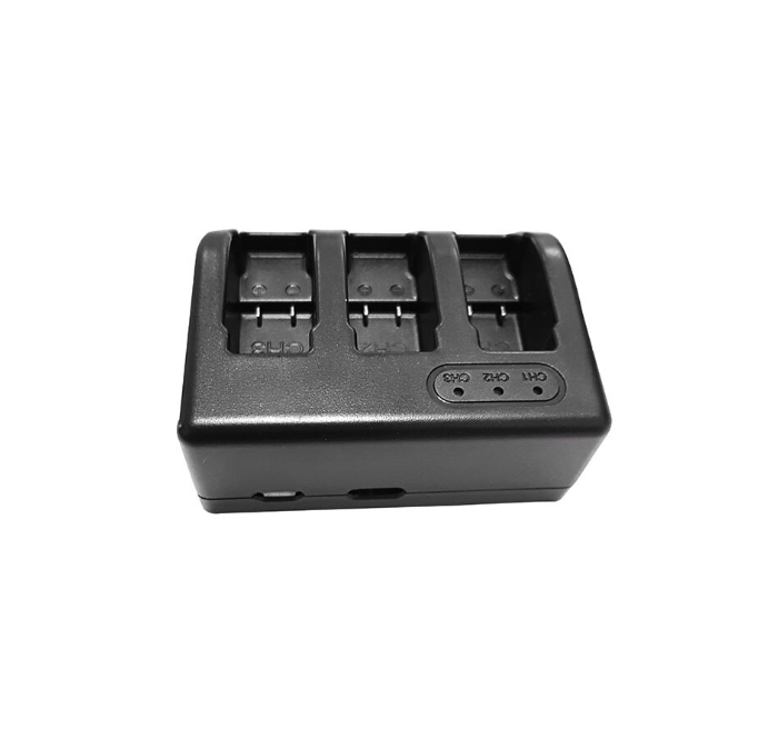 Incarcator cu 3 sloturi pentru GoPro Hero 5 Hero 6 Hero 7 Hero 8 Negru