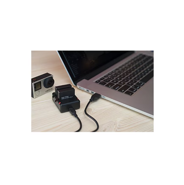 Incarcator cu doua sloturi pentru GoPro Hero 4 Negru
