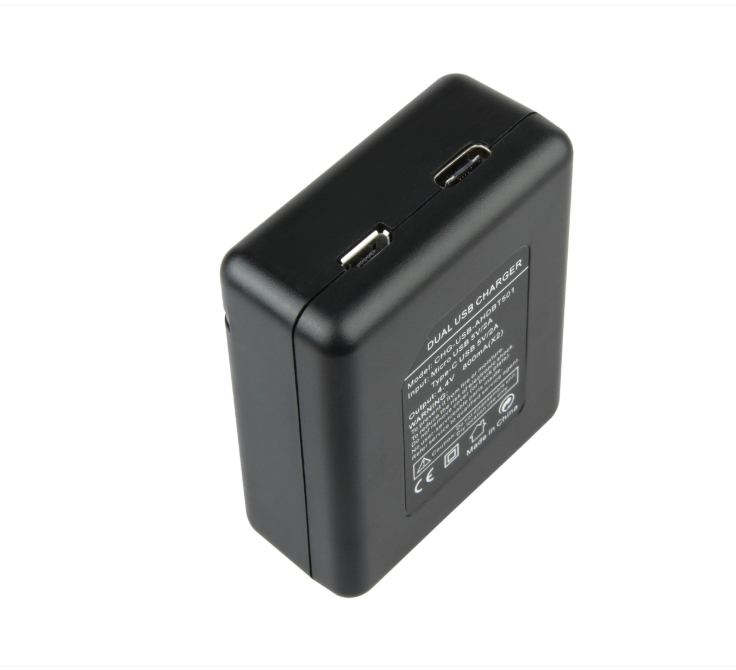 Incarcator cu doua sloturi pentru GoPro Hero 9 Hero 10 Hero 11 Hero 12, Negru