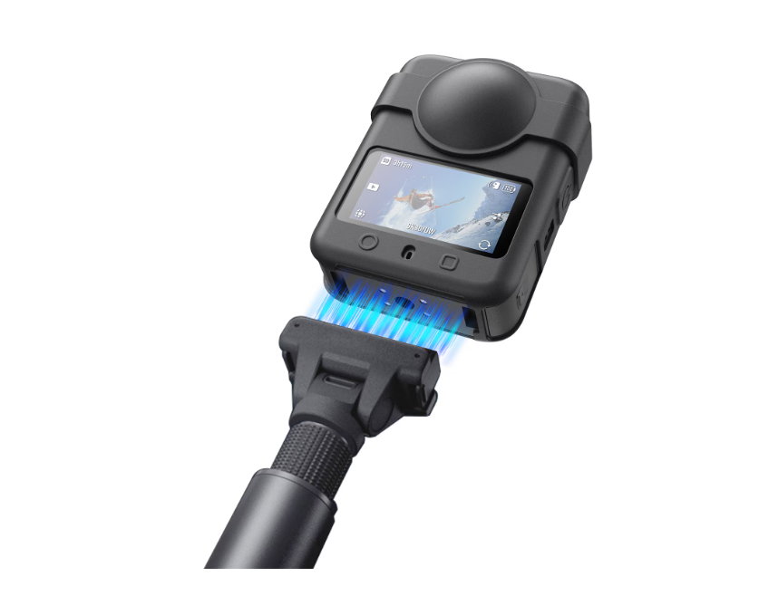Husa de Protectie din silicon pentru camera video sport DJI Osmo 360, impreuna cu capac de protectie Lentila si Snur, Negru