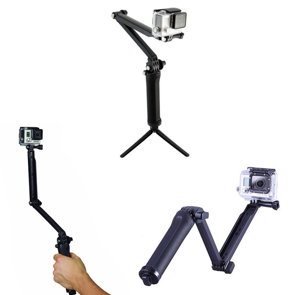 Selfie Stick 3 Tronsoane cu Mini Trepied si Maner Flotant