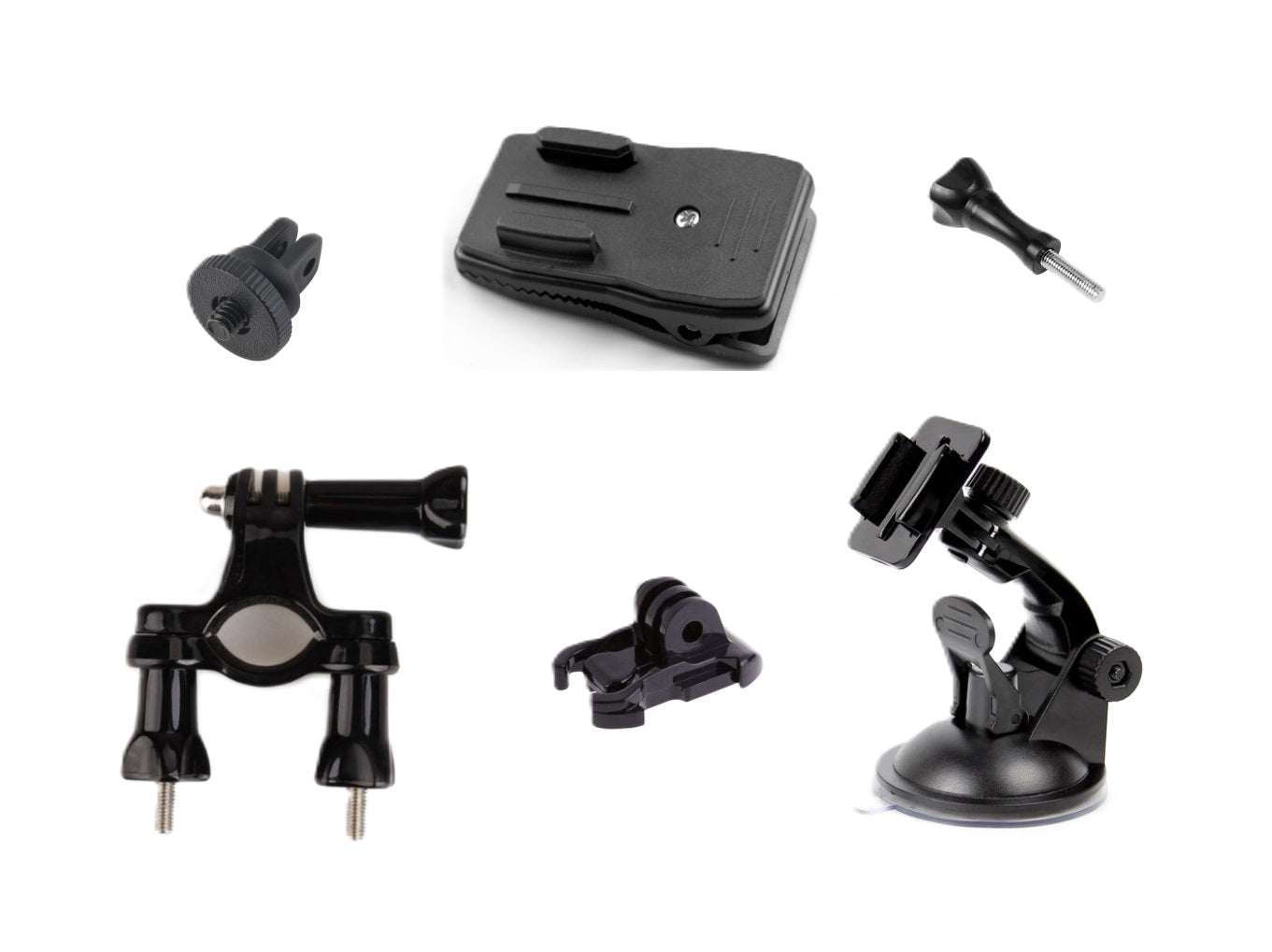 Set 6 Accesorii , Prindere Rucsac , Ventuza, Prindere Ghidon , Adaptor 360 grade, quick-release, surub, pt Camere Gopro , insta360 , DJI etc Universal
