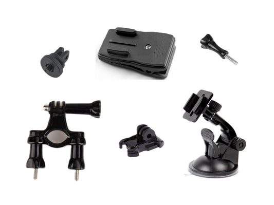 Set 6 Accesorii , Prindere Rucsac , Ventuza, Prindere Ghidon , Adaptor 360 grade, quick-release, surub, pt Camere Gopro , insta360 , DJI etc Universal